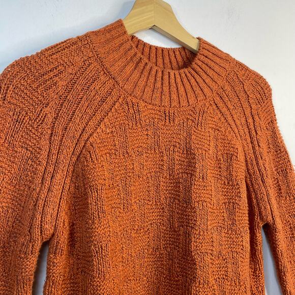 Prana Sky Meadow Chunky Knit mock Neck Cotton Blend Slouchy sweater womens S New - Picture 4 of 15